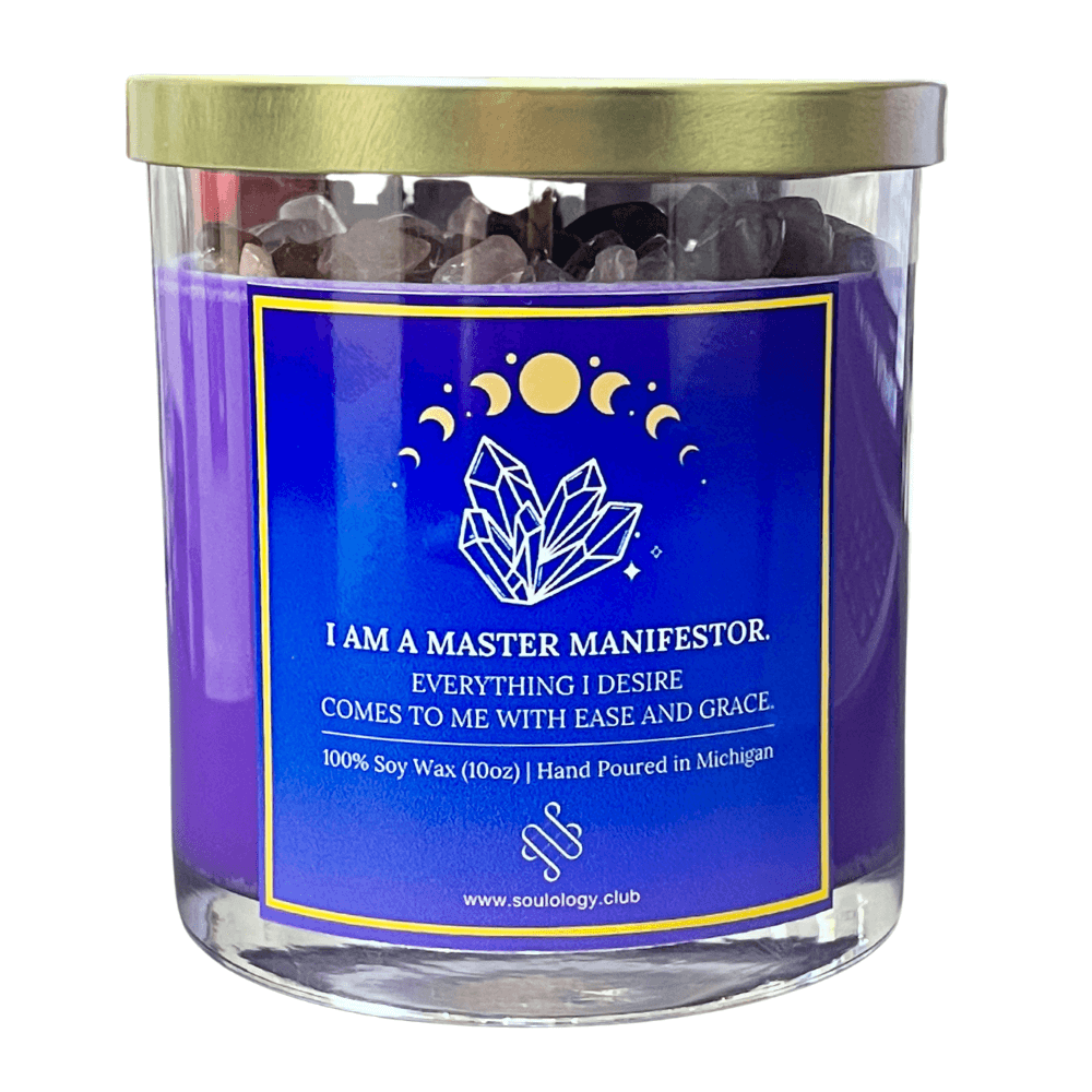 Master Manifestor Crystal Manifestation Candle - Manifestation Accelerator